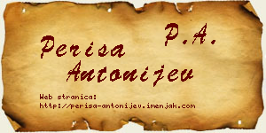 Periša Antonijev vizit kartica